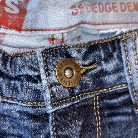 Levi’s jeans - selvedge denim medium blue factory faded/distressed 501 - Picture 13 of 14